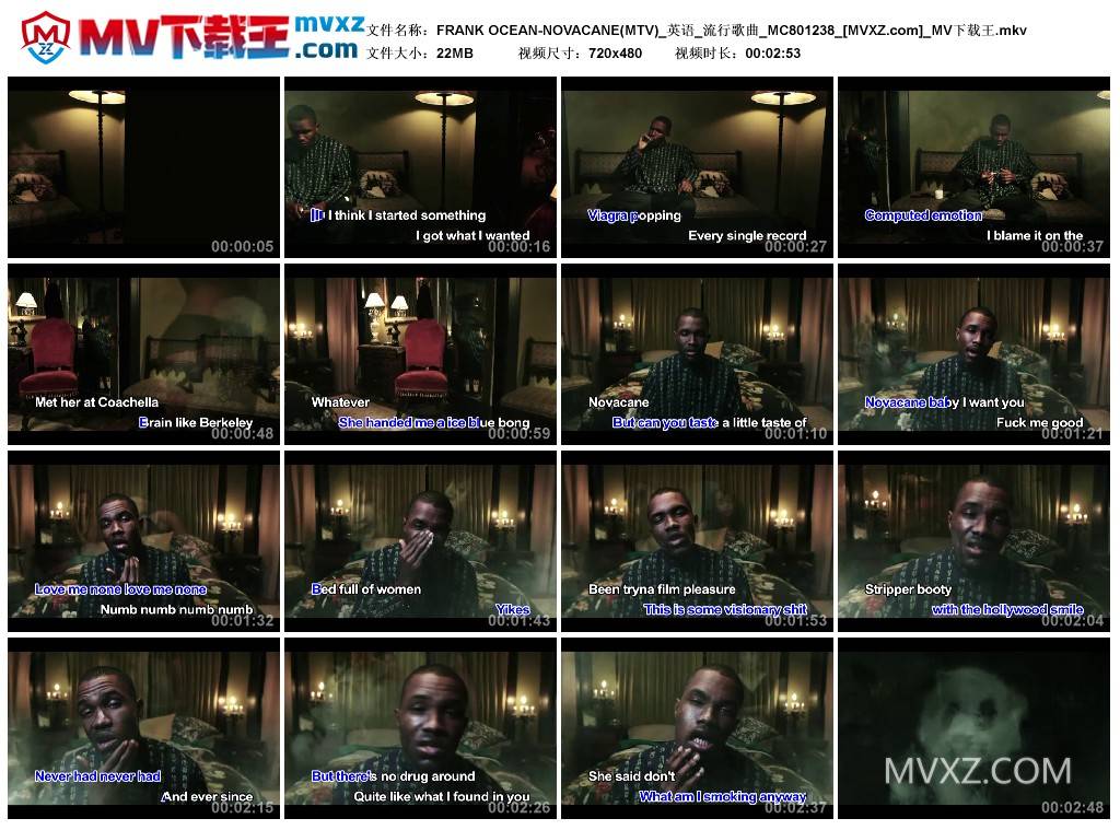FRANK OCEAN-NOVACANE(MTV)_英语_流行歌曲_MC801238